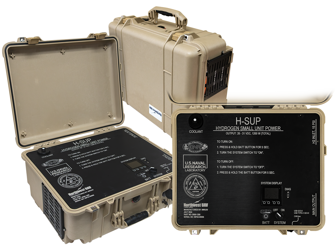 Hydrogen Small Unit Power H-SUP modular fuel cell system for silent tactical operations